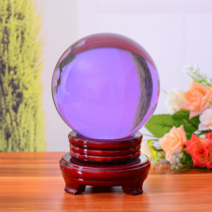 紫色大水晶球风水球创意礼品家装电视酒柜玄关客厅书房工艺品摆件