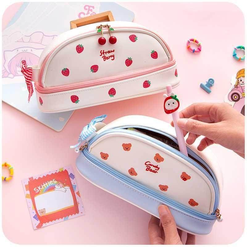 笔袋大学生森系文具盒2020年新款多层分隔小笔mini笔袋