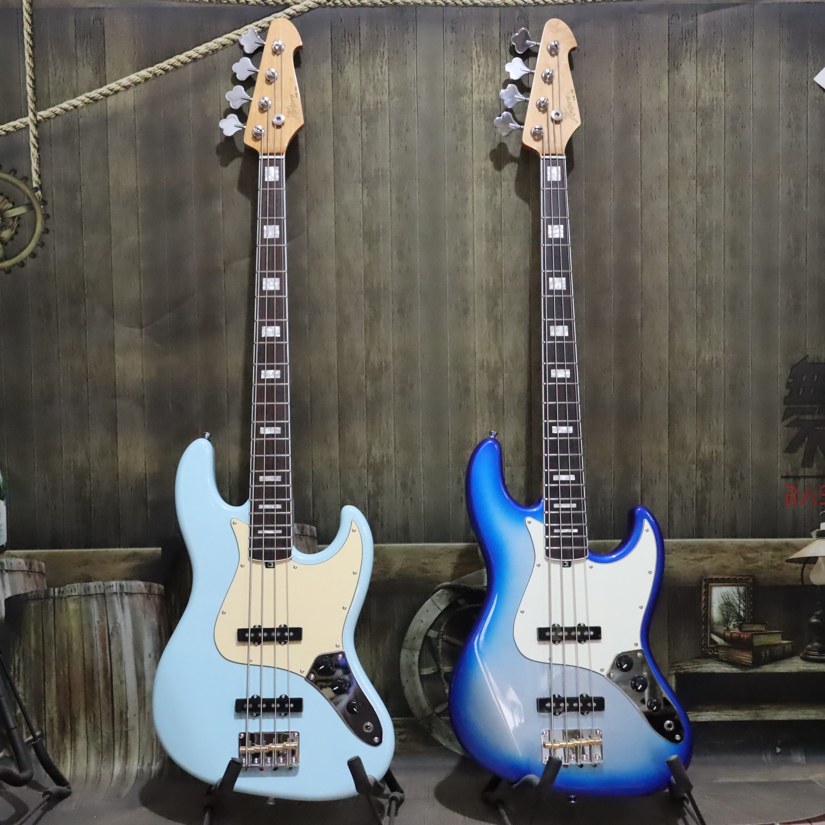 山东省总代理keiprokjb100bml新款金属蓝色渐变电贝司电贝斯