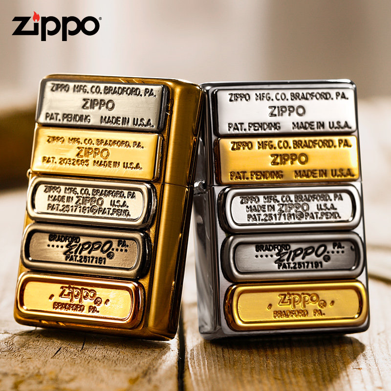 打火机zippo男士煤油防风火机官方正版1937金色复刻贴章五代标zp