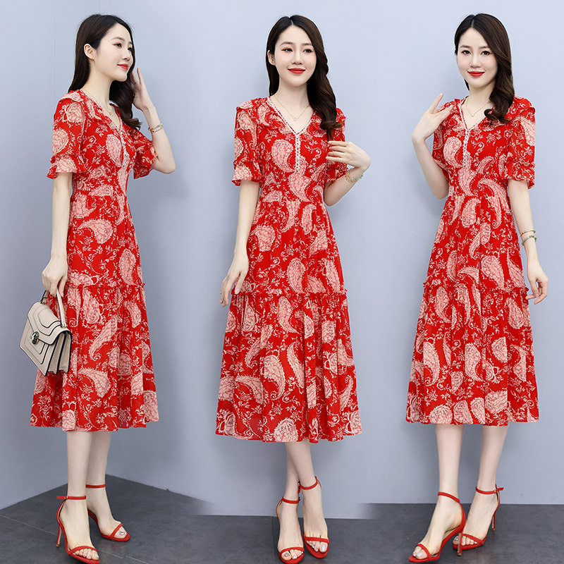 红袖谷官方旗舰店唯品会官网正品牌女装商场同款2023依芭璐连衣裙