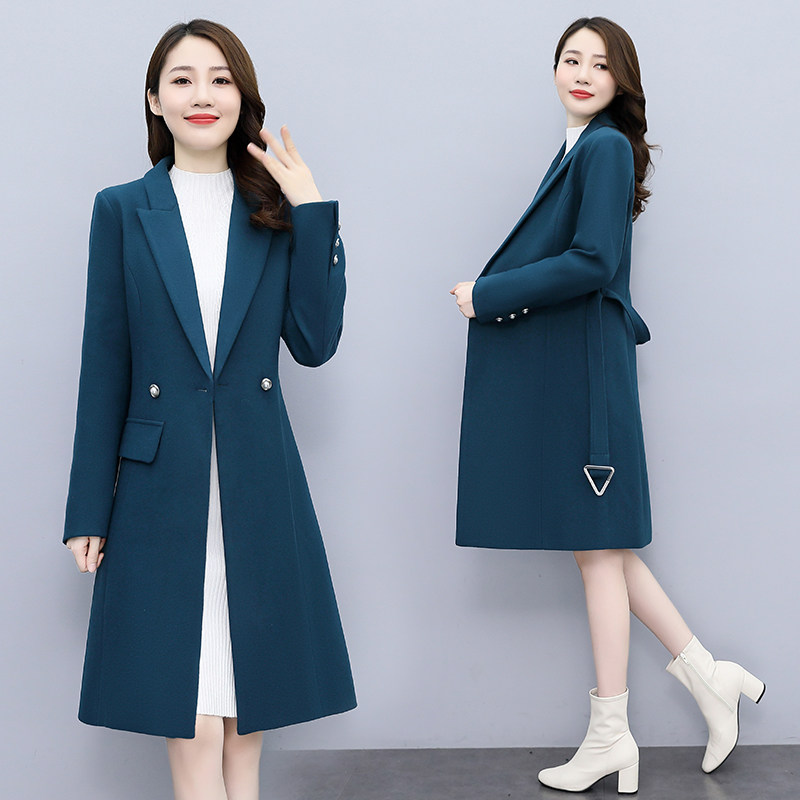 吧拉海贝女装官方旗舰店正品依芭璐费依季候2022风春杨门毛呢外套