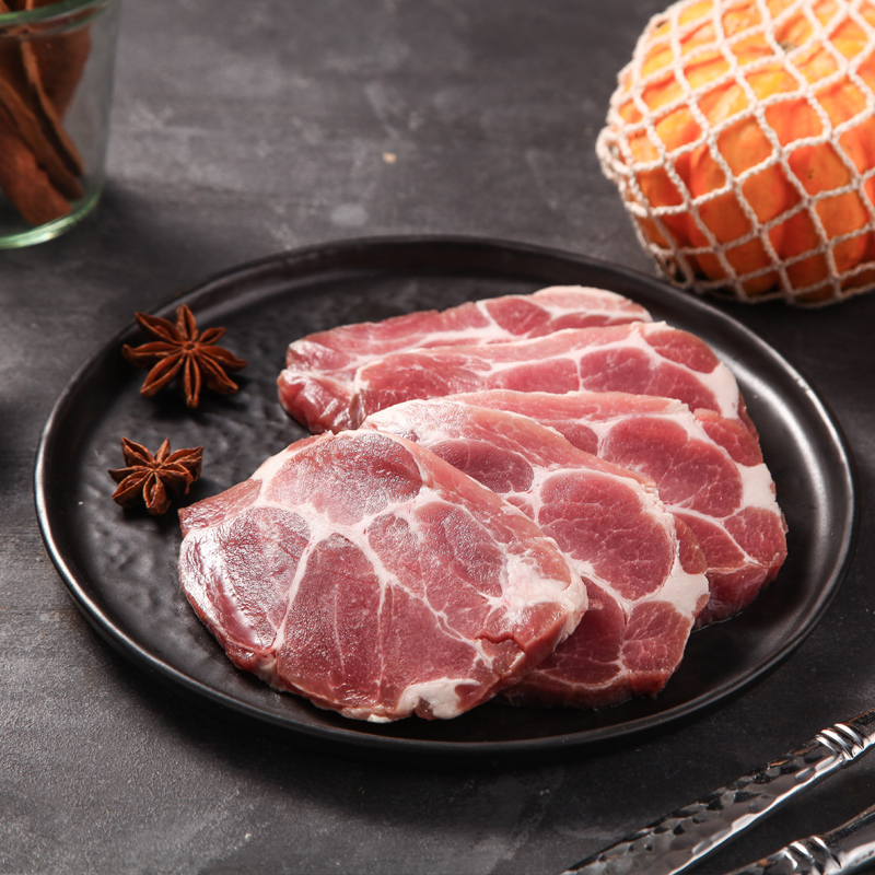 肉司令西班牙进口猪梅花肉排500g*2猪颈肉猪扒原切厚切猪肉非腌制