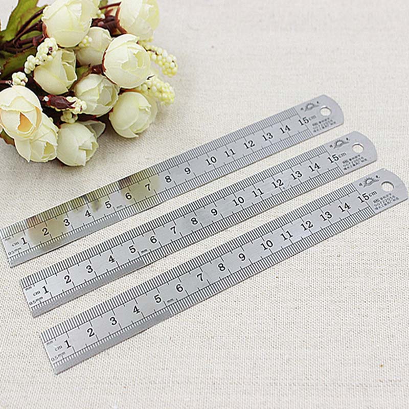 不锈钢直尺15cm双面刻度尺子钢尺diy手工测量钢尺学生用品