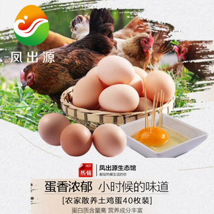 农家自养散养土鸡蛋40枚包邮正宗土特产新鲜土鸡蛋草鸡蛋笨鸡蛋