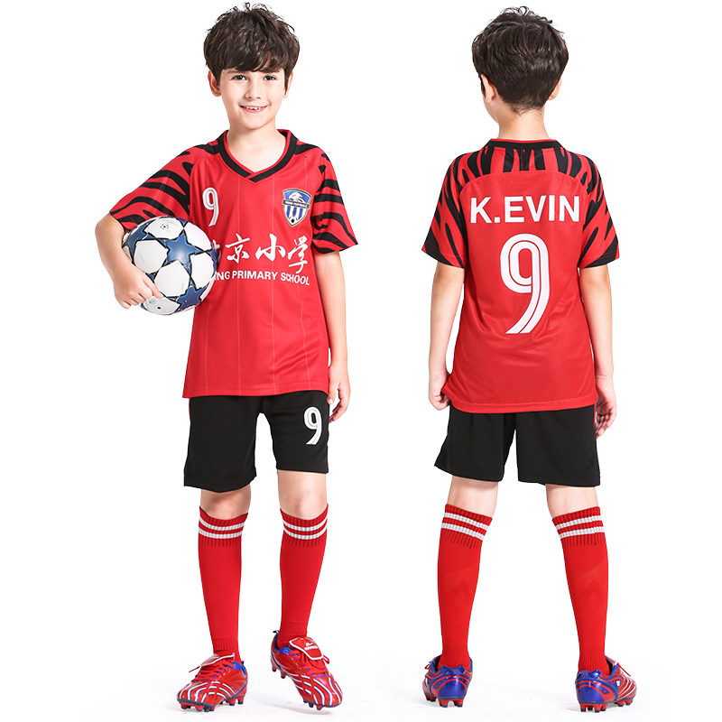 儿童足球服套装男孩定制印字号小学生比赛训练服运动透气吸汗球衣