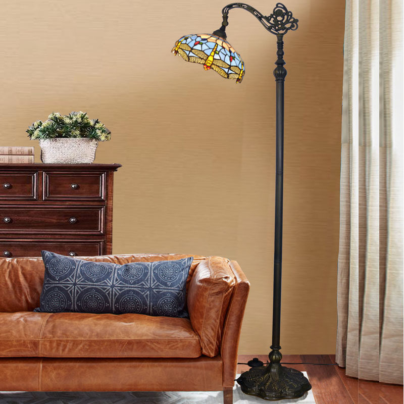 复古美式乡村欧式地中海客厅卧室书房钓鱼钢琴蒂凡尼落地灯立灯