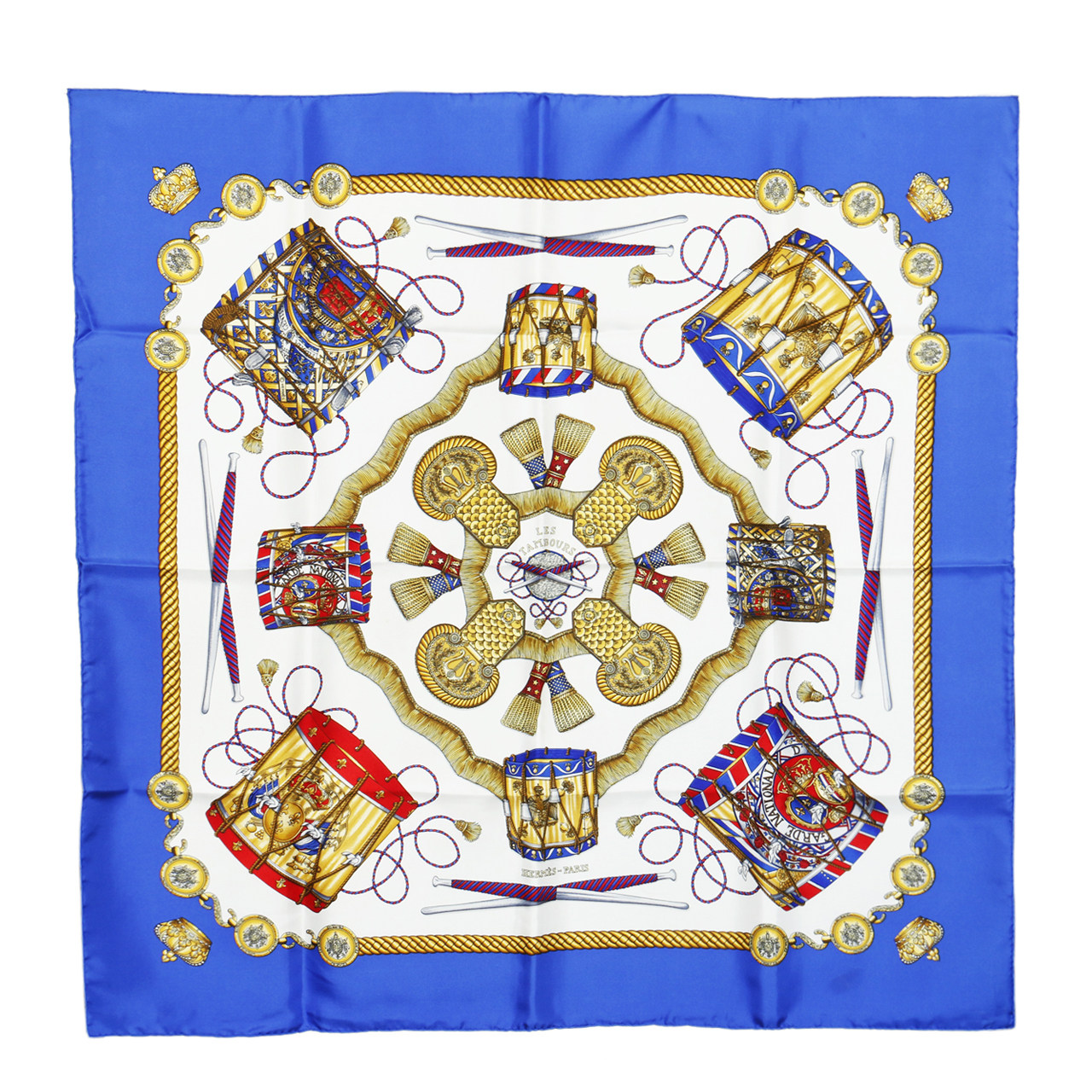 [9.9新]爱马仕hermes女士丝巾蓝色桑蚕丝方巾