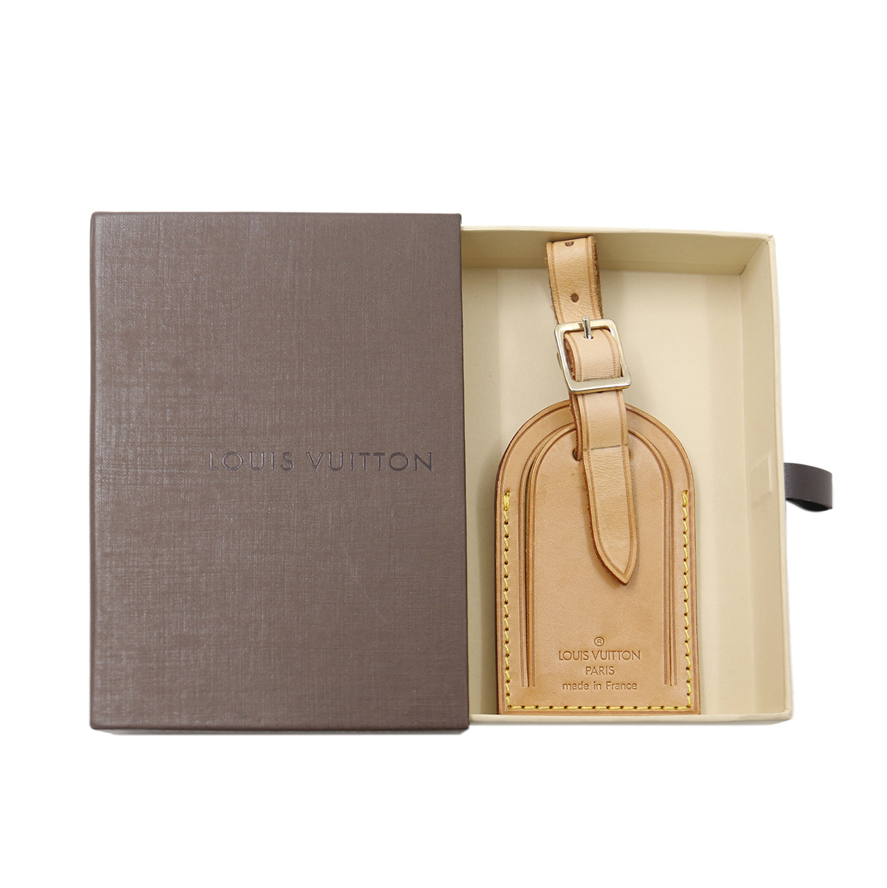 [9.0新]路易威登lv中性行李牌驼色牛皮行李牌