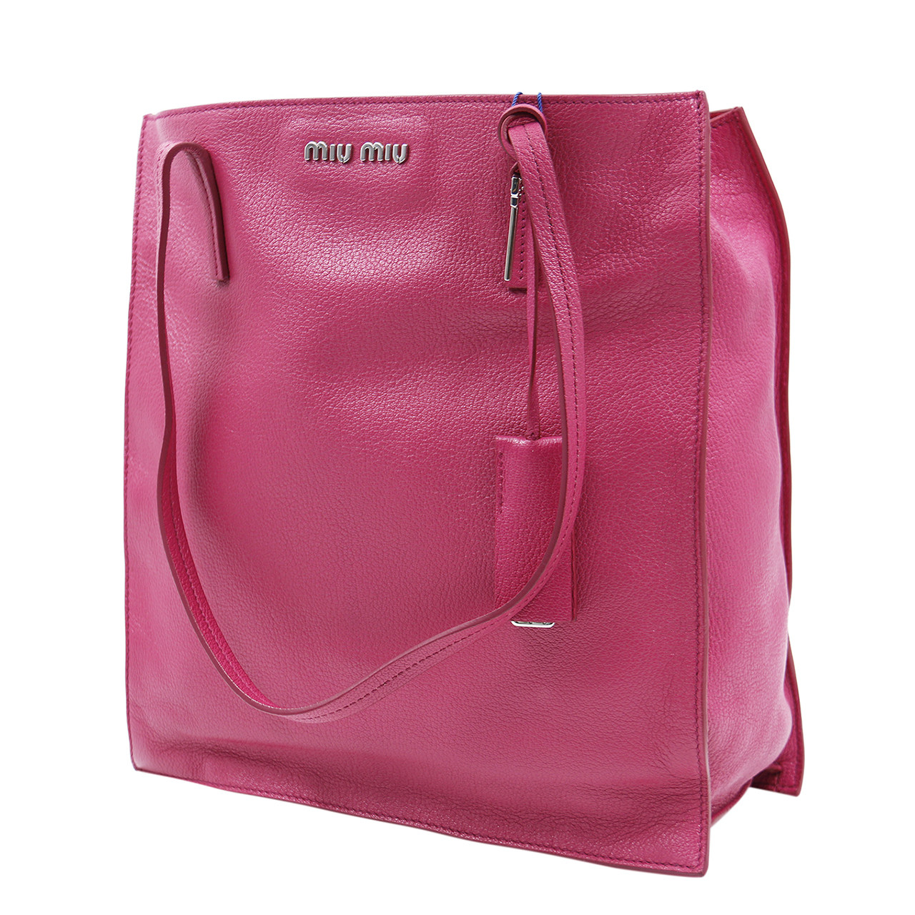 [9.5新]缪缪miumiu女士手提包玫红色牛皮单肩包