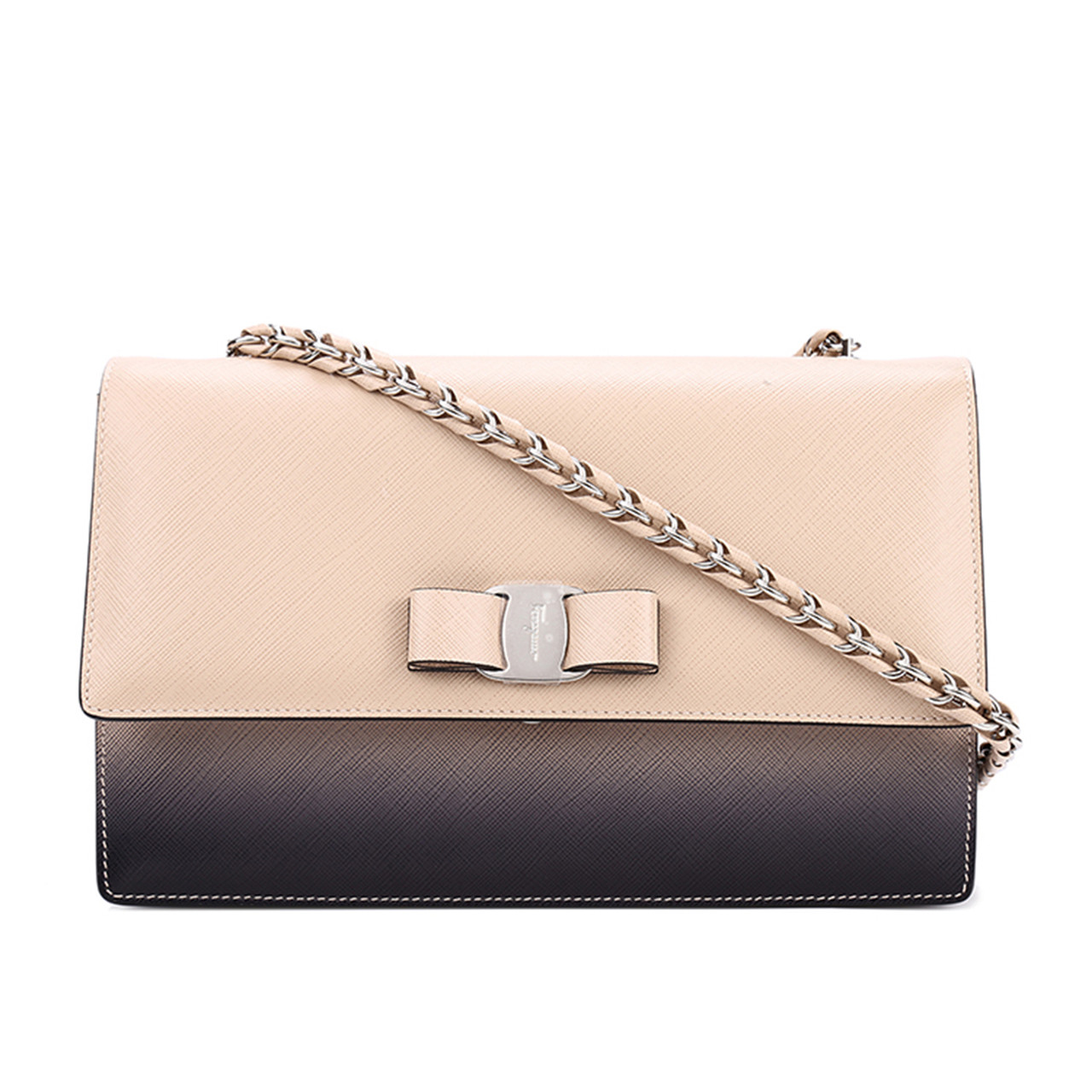 [9.9新]菲拉格慕ferragamo女士单肩包渐变十字纹牛皮链条包