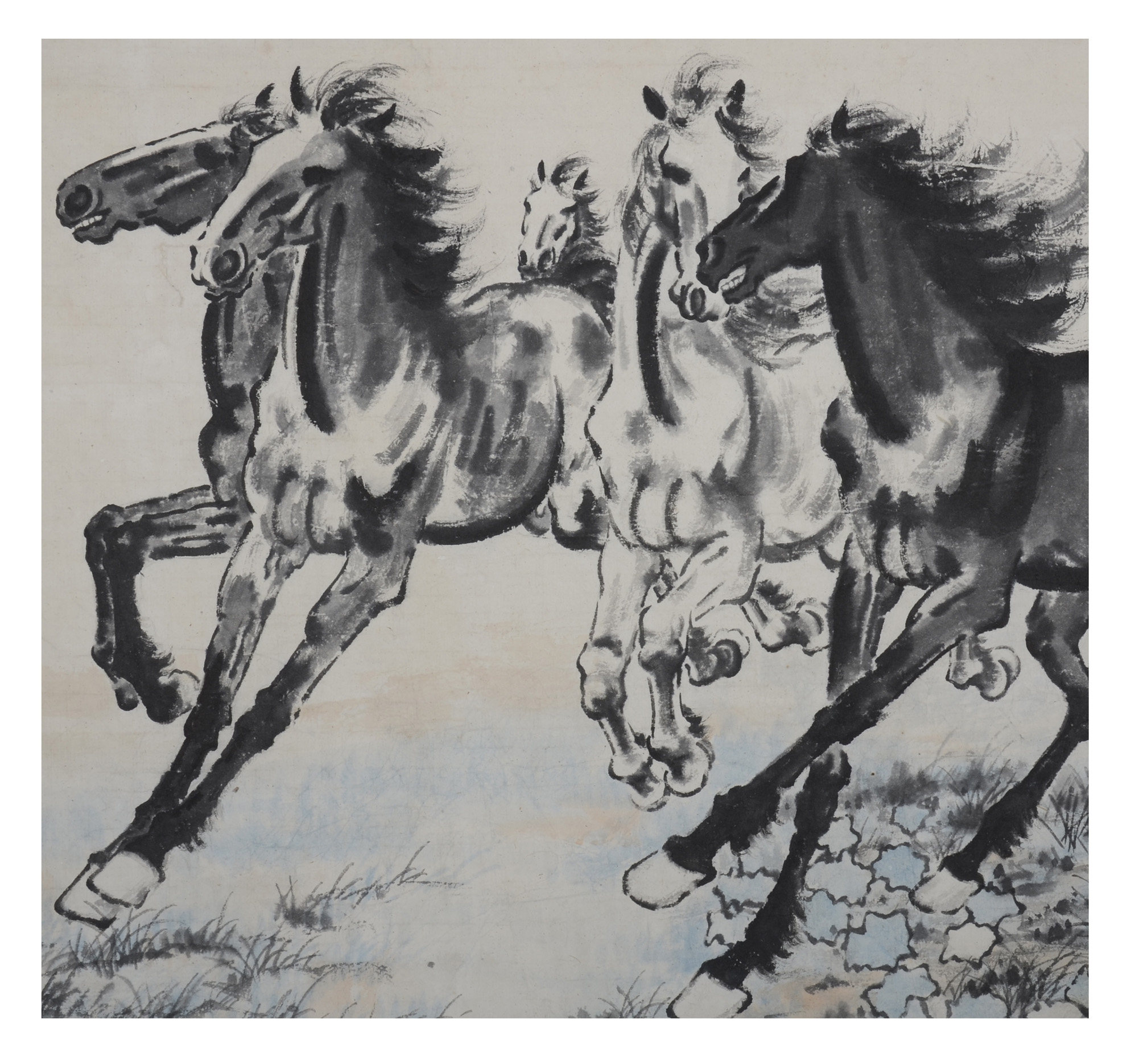 徐悲鸿 款 六骏图【附鉴定证书】