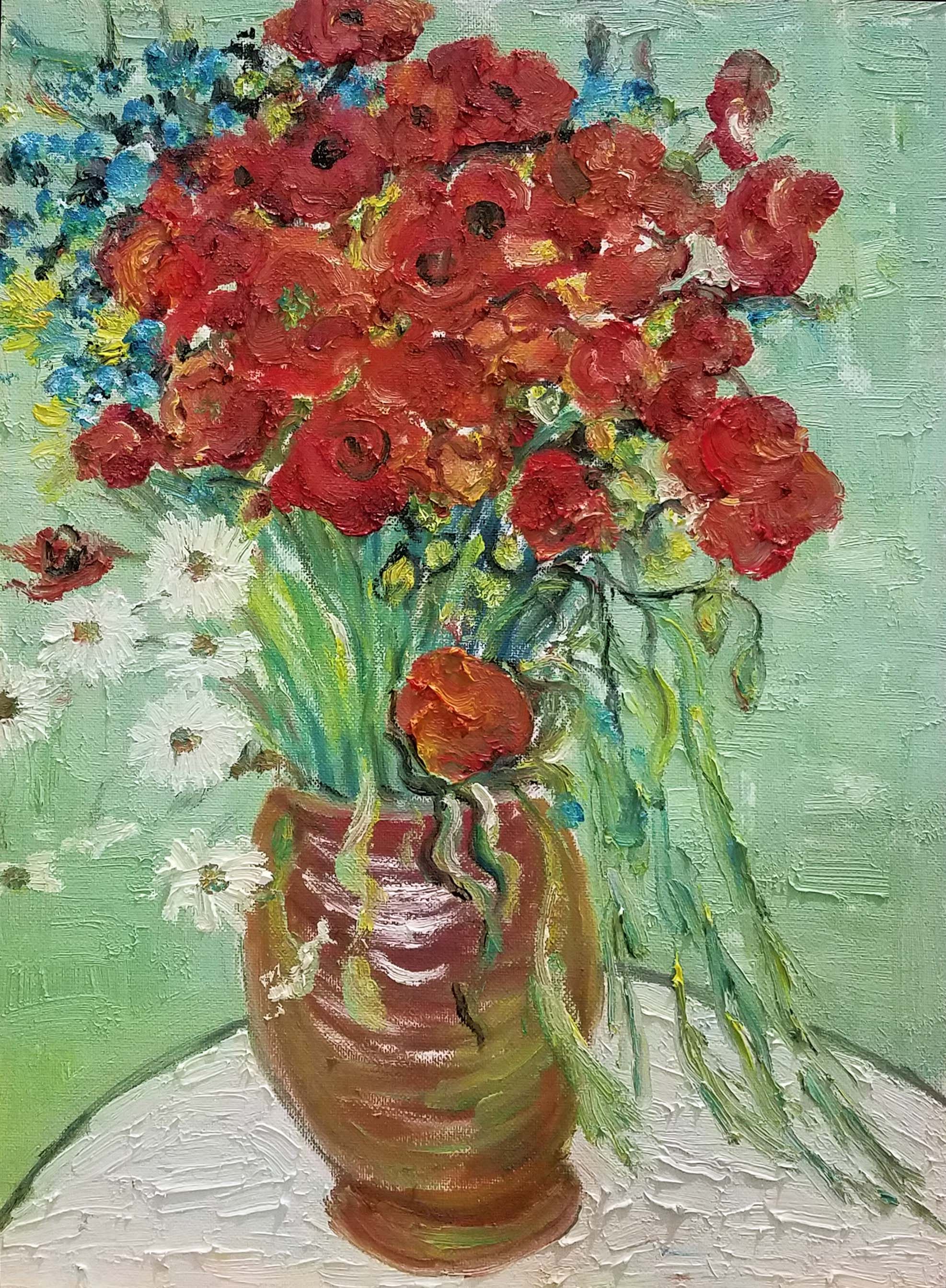 (临摹) 梵高《雏菊与罂粟花》