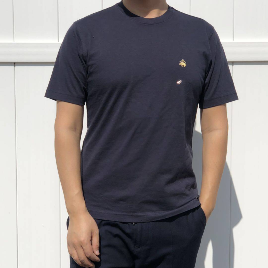 正品brooks brothers布克兄弟经典款纯色金标简约宽松棉短袖t恤