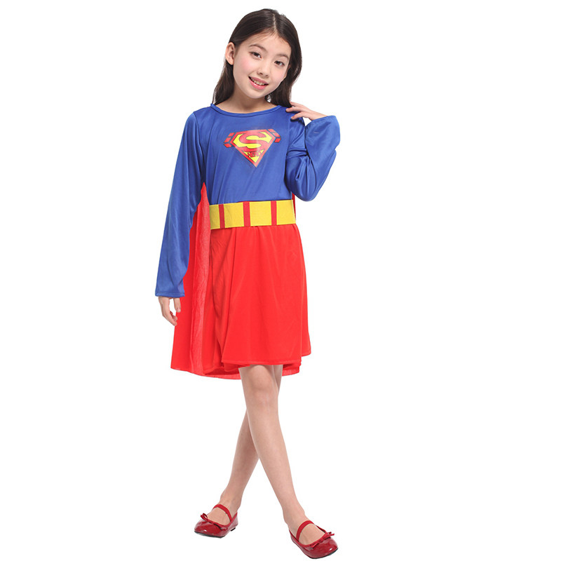万圣节cosplay表演服装 儿童化妆舞会演出服 超人紧身衣 超人披风