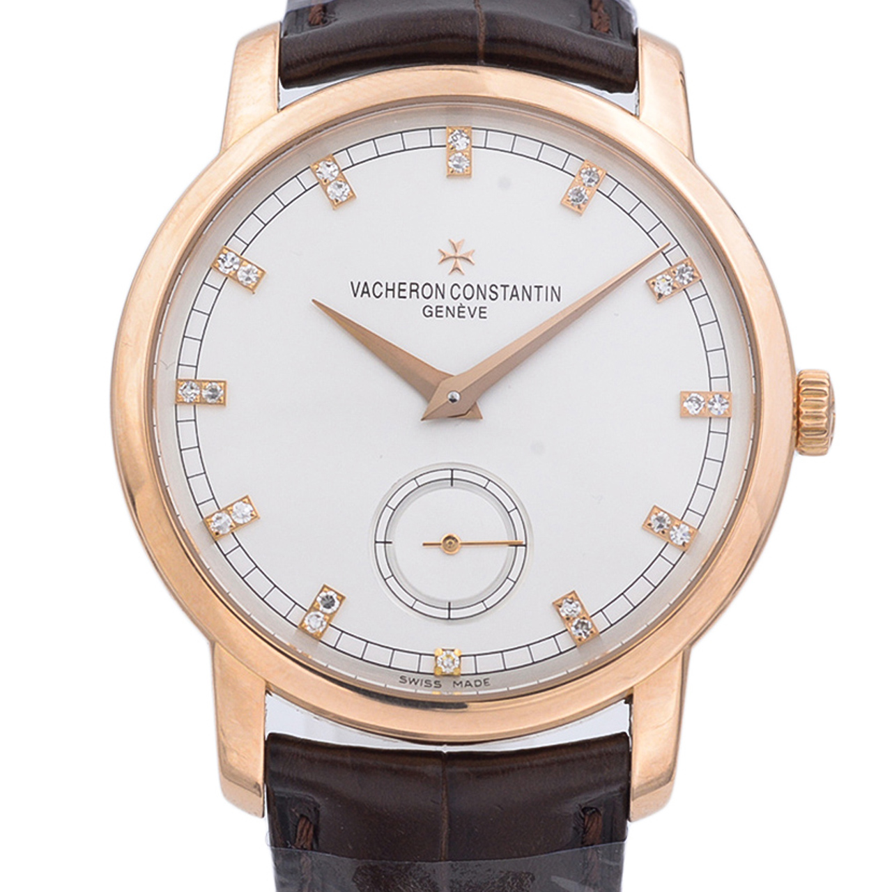 [9.5新]江诗丹顿手动机械男表传承系列玫瑰金镶钻