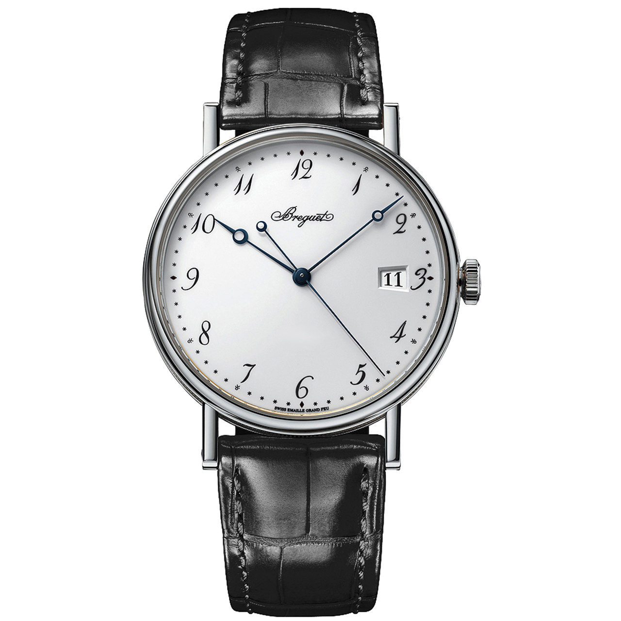 [9.5新]宝玑自动机械男表经典系列日期白金 - 拍卖