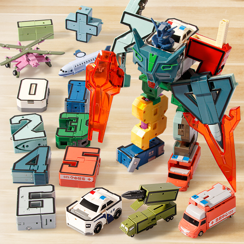 变形玩具迷你金刚小汽车机器人数字拼