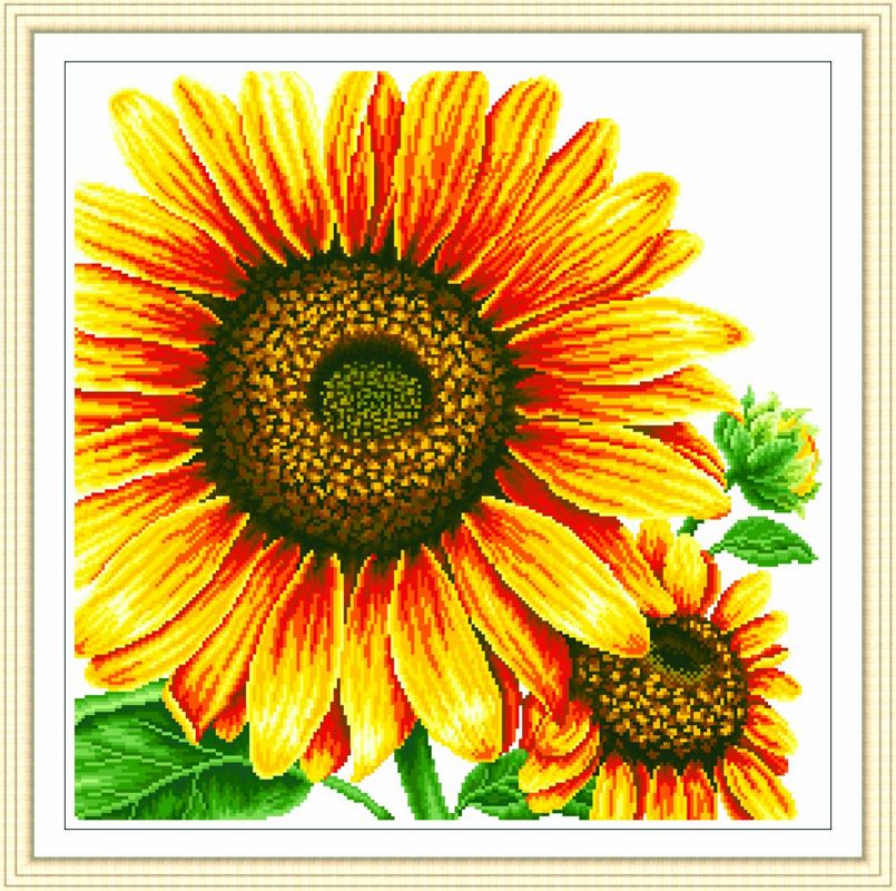 Pure handwork Cross stitch finished product Sunflower Sun flower new pattern Restaurant bedroom Hanging picture Sell Embroideredin the Home Fabric , Stitch & Tools Accessories , Cross-stitch finished  category - from Buy2taobao.com to provide professional Taobao agent buy service