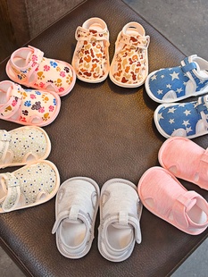 婴儿鞋子男0-1岁初生宝宝薄款布凉鞋女软底学步鞋夏天夏季新生夏