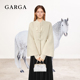 GARGA新中式轻国风盘扣短款毛呢外套女立领小个子羊毛双面呢大衣
