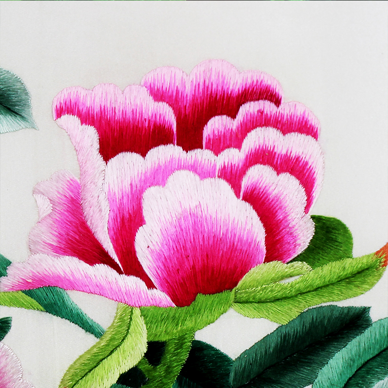 国家非遗 文化礼品 客厅书房装饰画 纯手工刺绣【花开富贵】