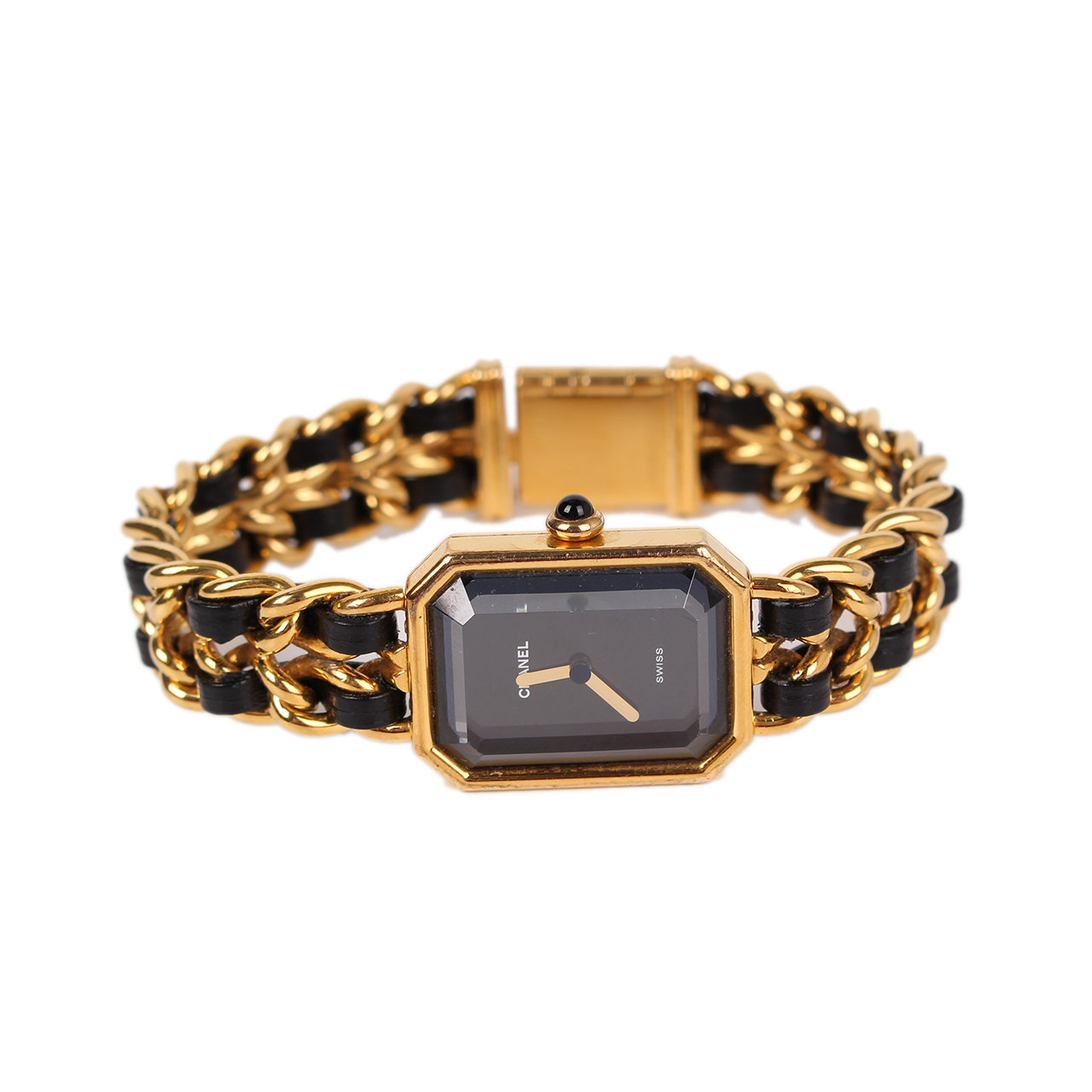 [8.5新]香奈儿经典女士编织石英黑金链条表l码1974