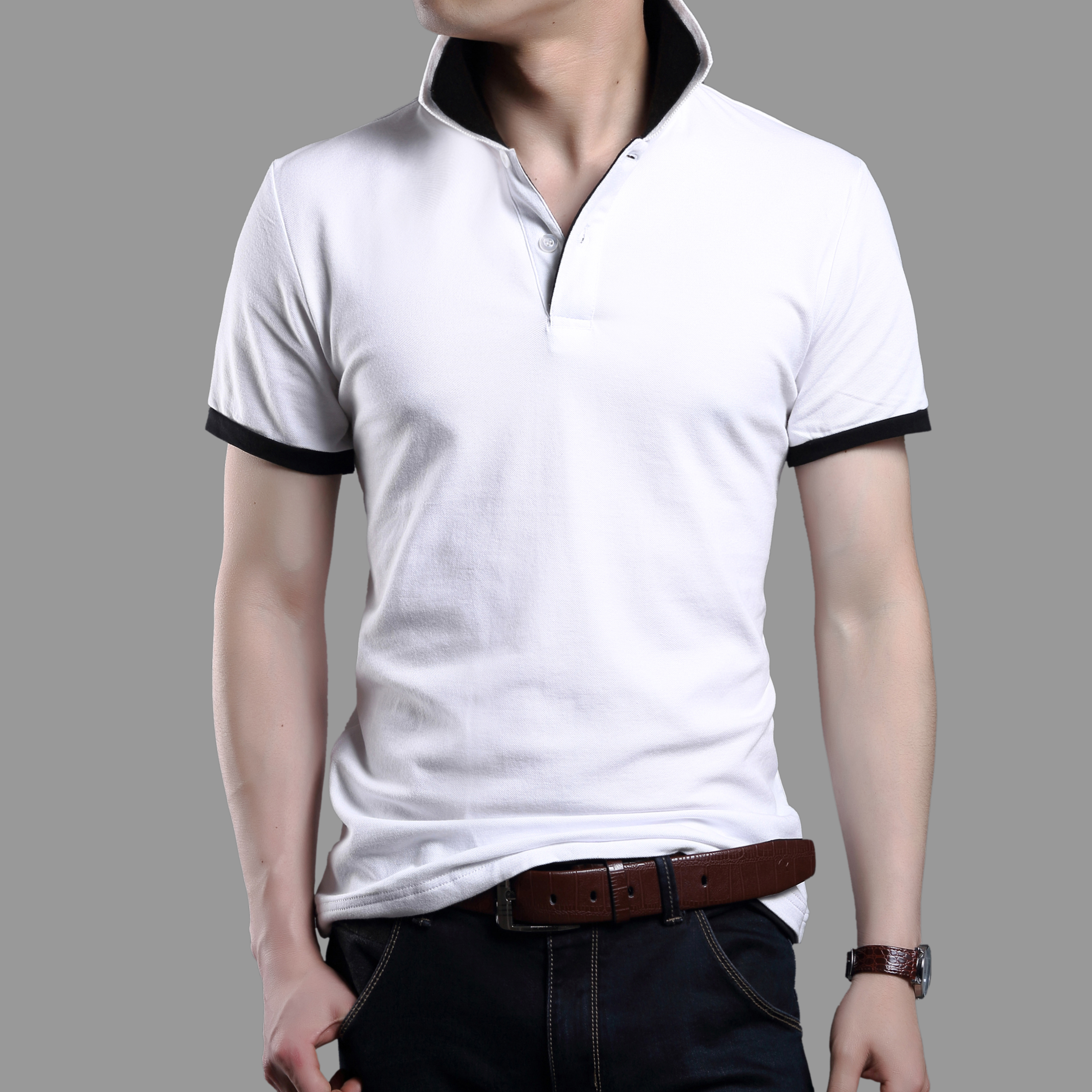 2019潮流短袖t恤男夏季新款修身男士t恤衫潮流男装韩版休闲上衣男