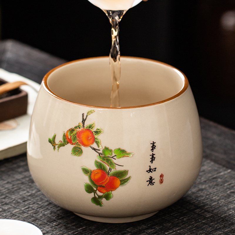 陶瓷家用茶水缸简约水盂茶洗缸建水茶桌茶水缸大号茶渣缸功夫茶盂