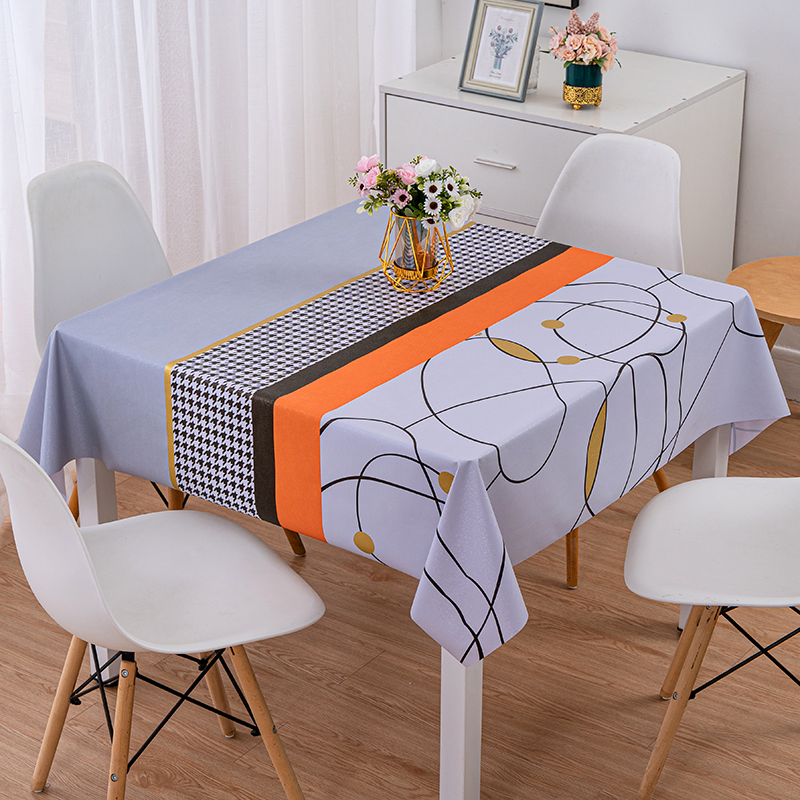 北欧 轻奢桌布防水防油免洗PVC餐桌垫正方形布艺茶几布台布高级感