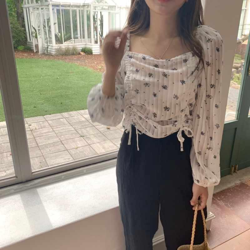 Autumn Korean Edition A small minority Drawstring Easy Long sleeve shirt Design side Versatile Dot Long sleeve Chiffon shirtin the Women's clothing/Boutique , Shirt category - from Buy2taobao.com to provide professional Taobao agent buy service