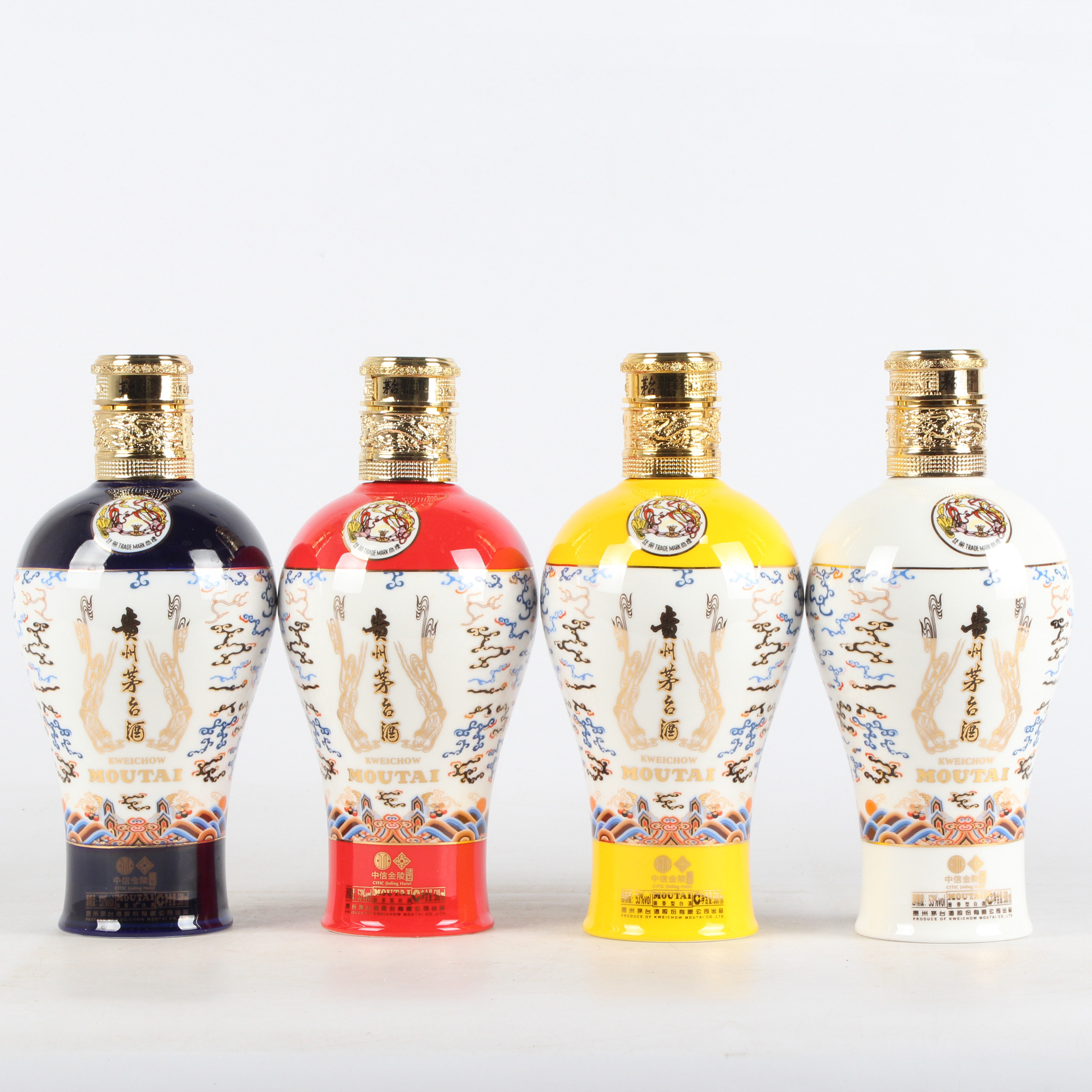 77【中信金陵】贵州茅台酒 白蓝红黄 53度500ml 4瓶