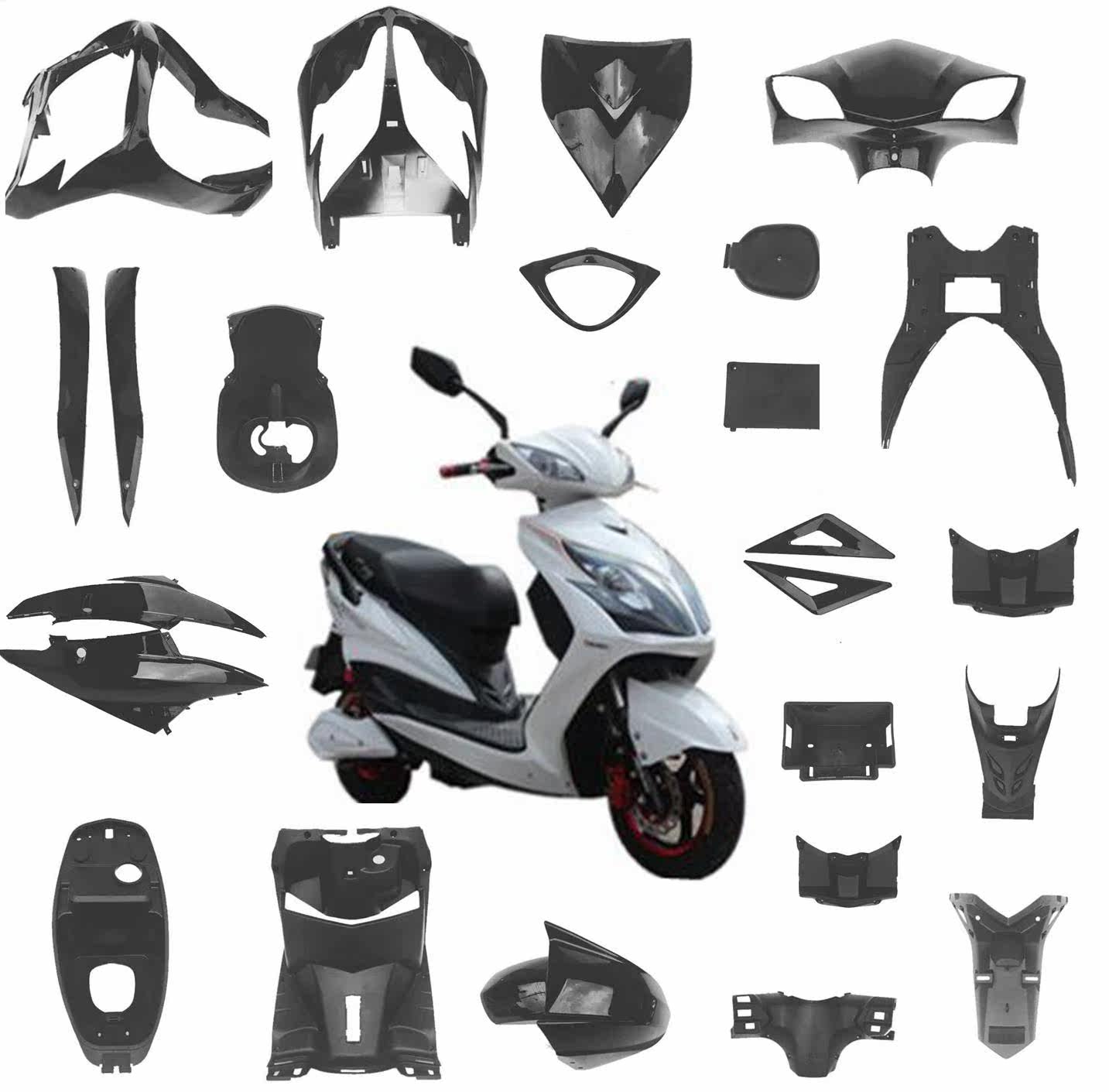 摩托车电瓶电动车雷霆王全套全套外壳配件烤漆火箭摩托车外壳