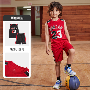 Nike AirJordan童装耐克儿童篮球服套装男童夏季运动背心短裤透气