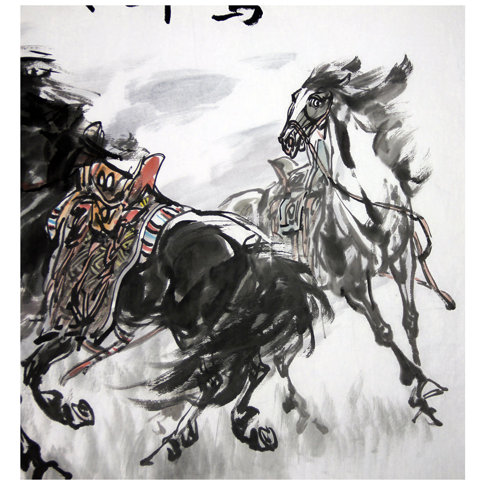 鲁美 佟建国 《马到成功》画马名家 大幅 极具收藏价值t631