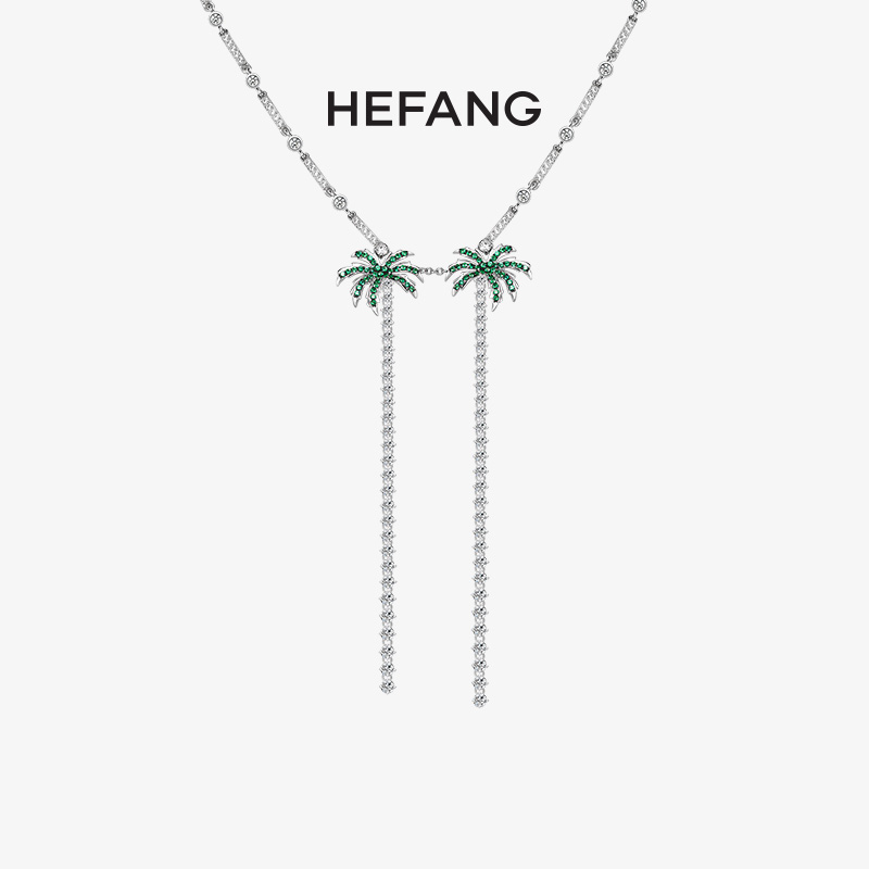 HEFANG何方珠宝椰树项链原创设计925纯银女性感吊坠毛衣链长颈链在类目 饰品/流行首饰/时尚饰品新, 项链中 - 来自Buy2taobao.com提供专业的淘宝代购服务