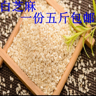 生白芝麻 新芝麻 脱皮皮白芝麻油麻 可榨油不苦免洗5斤包邮