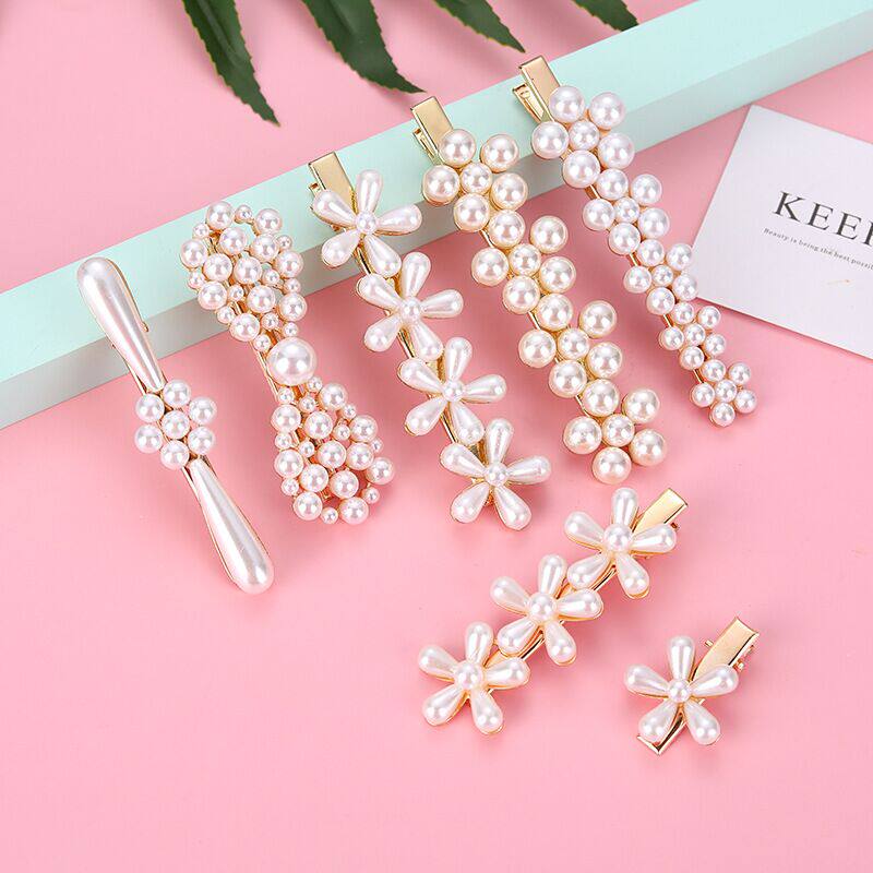 森系仙女珍珠发卡网红水钻发夹边夹少女卡子夹子头饰刘海bb夹顶夹