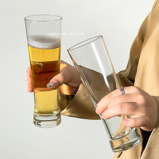 网红精酿啤酒杯家用大容量500ml加厚玻璃扎啤杯餐厅酒吧专用酒杯