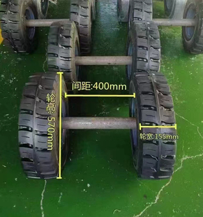 定制各种重型平板拖车配件大吨位轮胎转盘牵引杆物流转运周转车搬