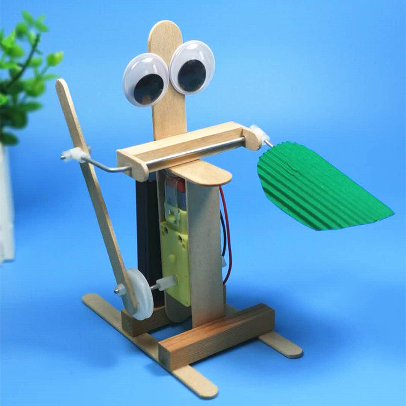 科技小制作小发明diy摇扇子机器人雪糕棒创意手工创新玩具