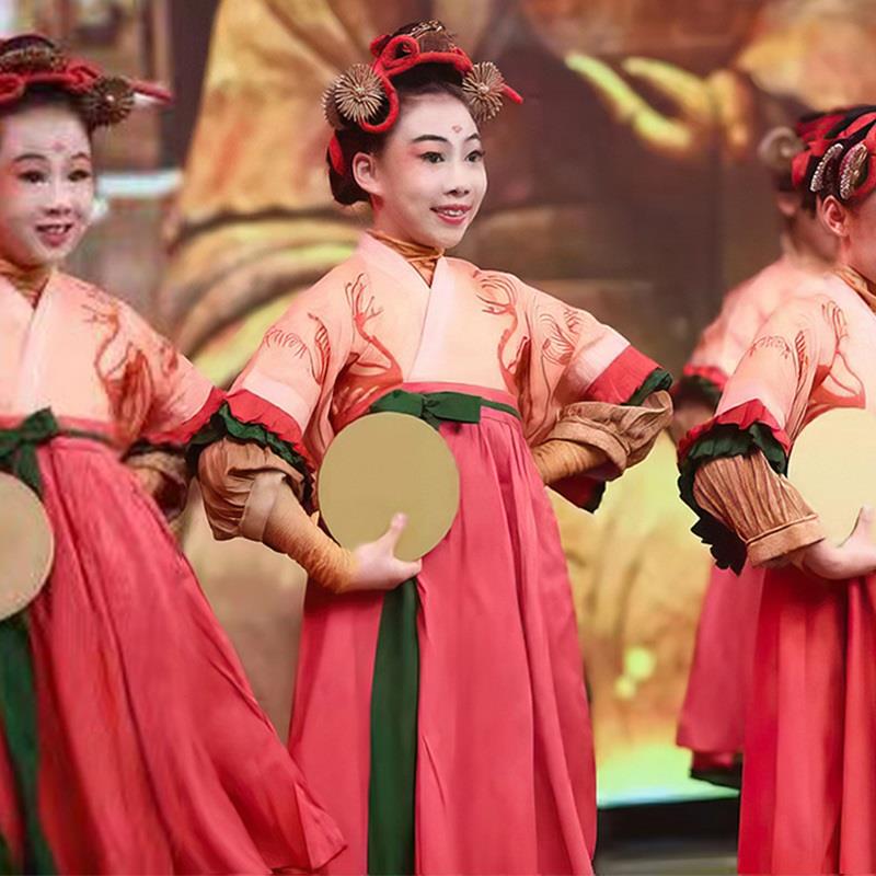 小荷风采云川之舞博物馆奇妙夜表演出服儿童执镜佣舞蹈服汉唐道具