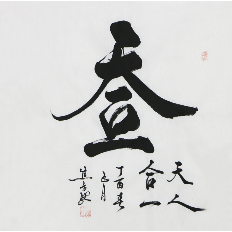 焦方驰《天人合一》书法名家 当代著名书法家 带合影 - 拍卖