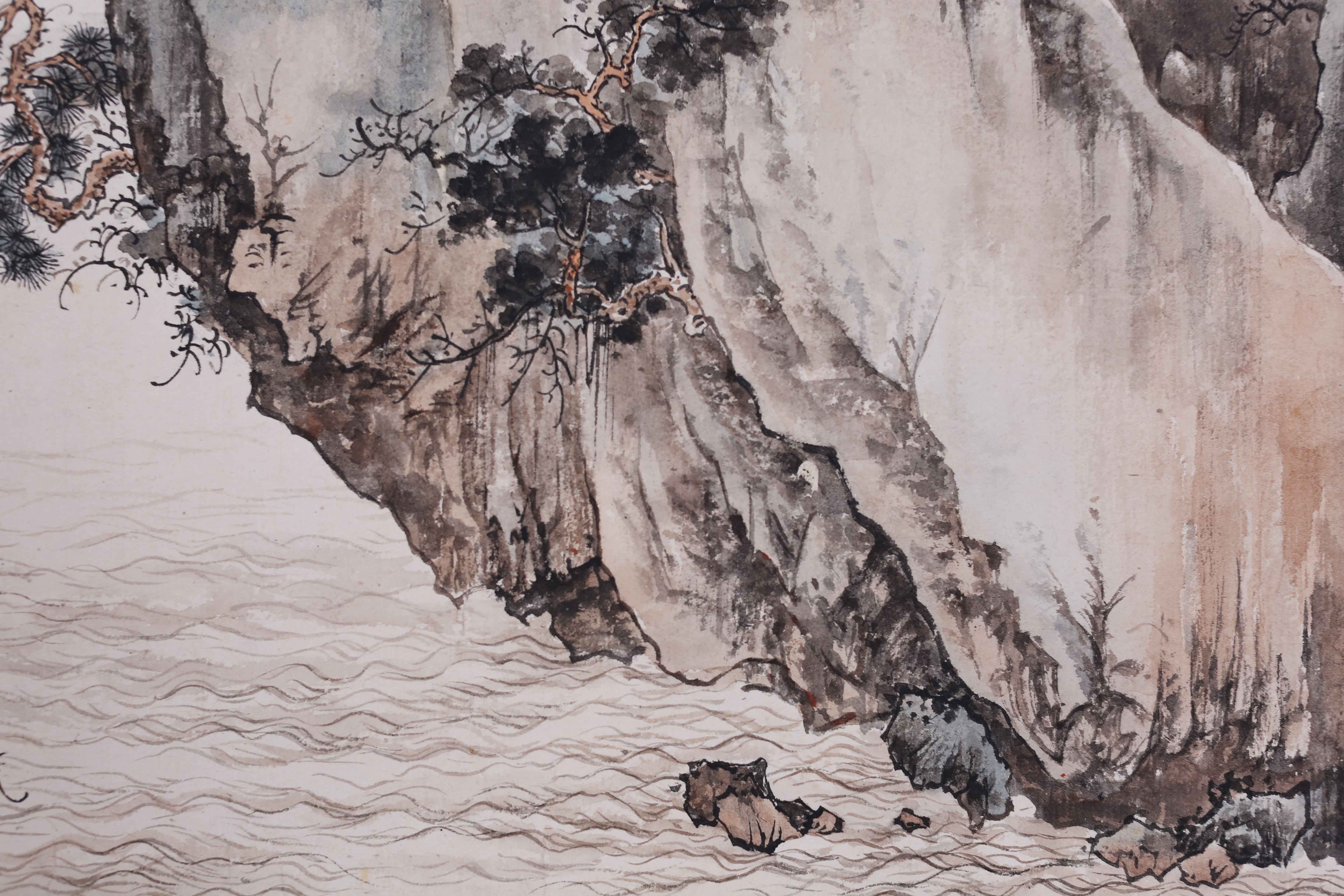 陈少梅《秋江泛舟》tb0619