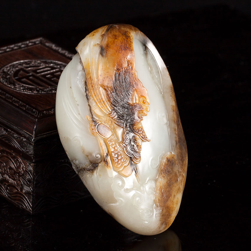 省级大师吴春强 和田玉籽料齐天大圣把件 415.88g cq334