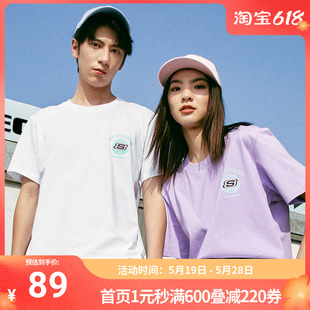 Skechers 斯凯奇正品奥莱 2024春季新品男女同款运动T恤舒适短袖