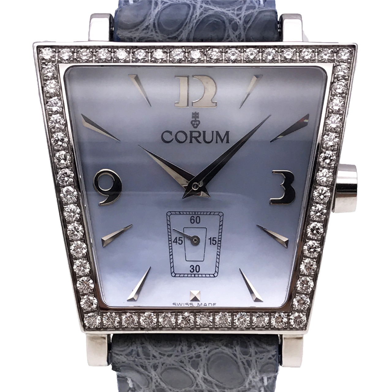 5新] 昆仑钢梯形蓝色贝母面围钻女表 106.404.20