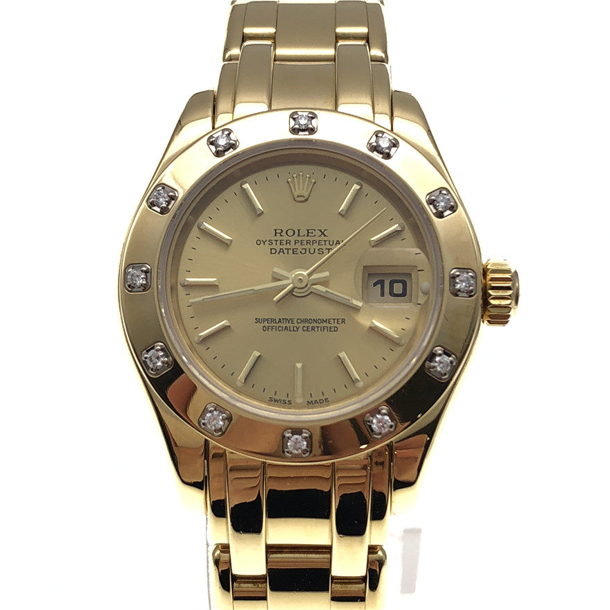 [无保留价][9.5新]劳力士18k金原镶钻石女表 80318