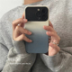 ANNACASE简约渐变灰蓝色大视窗适用苹果15promax手机壳iphone14磨砂12pro新款11全包软壳13promax防摔保护套