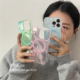 ANNACASE韩国ins冰川粉蓝绿色锡纸纹磁吸手机壳适用于iPhone15pro新款14promax苹果13pro全包12防摔保护套15